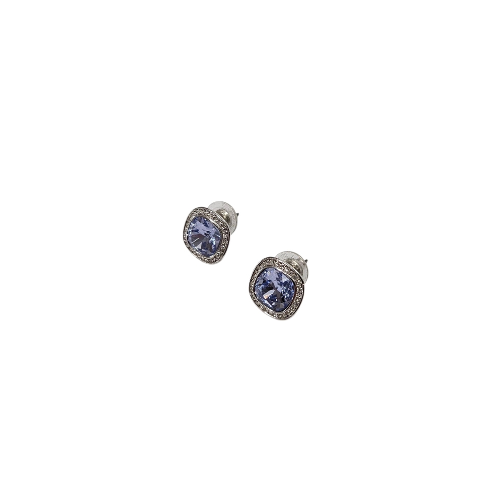 Swarovski Cushion-Cut Halo Stud Earrings – Purple